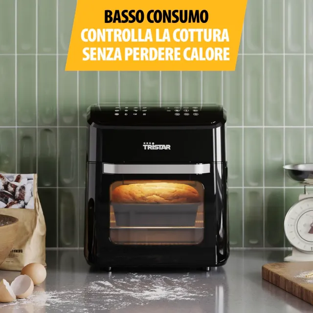 Tristar Ventilatore 12 L Friggitrice ad Aria con Funzione Mini Forno, Airfryer 2 in 1 Ventilato, 12 