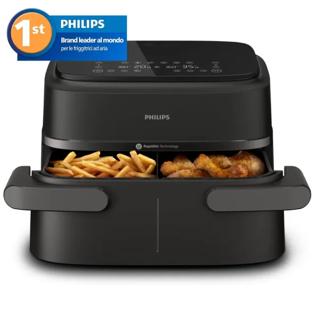 Philips Ventilatore 1000 Airfryer Serie , Friggitrice ad aria con singolo/doppio cestello flexi da 7