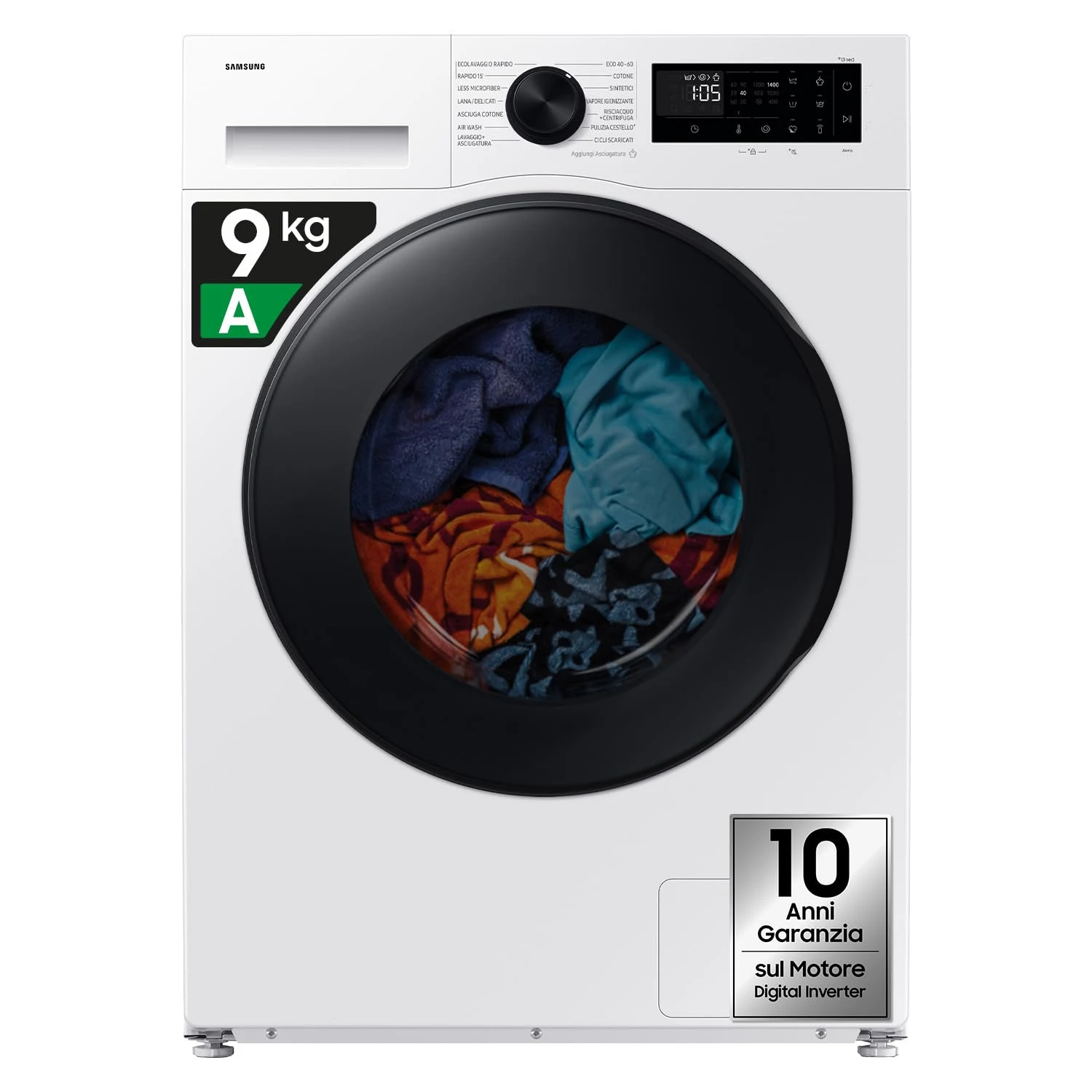 Samsung Lavasciuga incasso WD90DG5G34BE 9+5 Lavasciuga Crystal Clean Slim WD90DG5G34BE, 9+5 kg, Wifi, Ecobubble, Vapore Igienizzante, AI Energy Mode, Carica Frontale, 60L x 85H x 48P cm