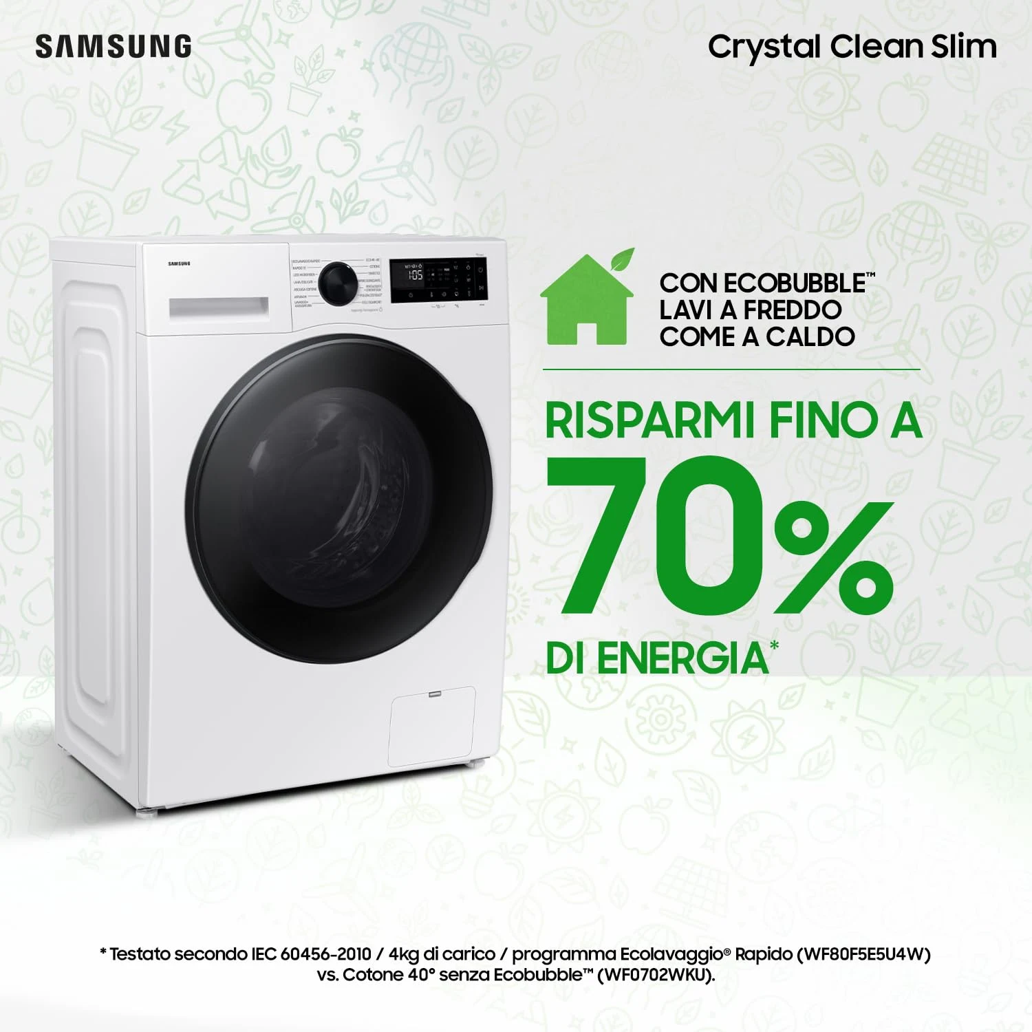 Samsung Lavasciuga incasso WD90DG5G34BE 9+5 Lavasciuga Crystal Clean Slim WD90DG5G34BE, 9+5 kg, Wifi
