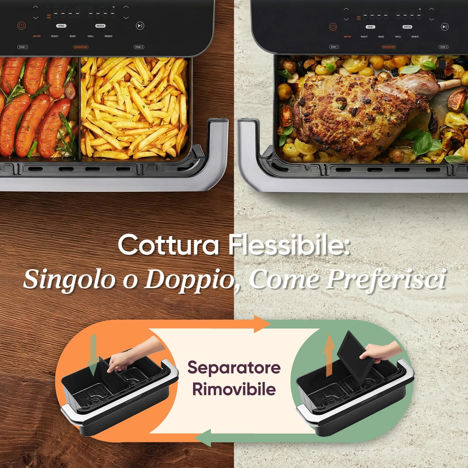 COSORI Aspirapolvere cordless TF-102S Friggitrice ad Aria 10 Litri, 7 in 1 Doppia Resistenza TwinFry