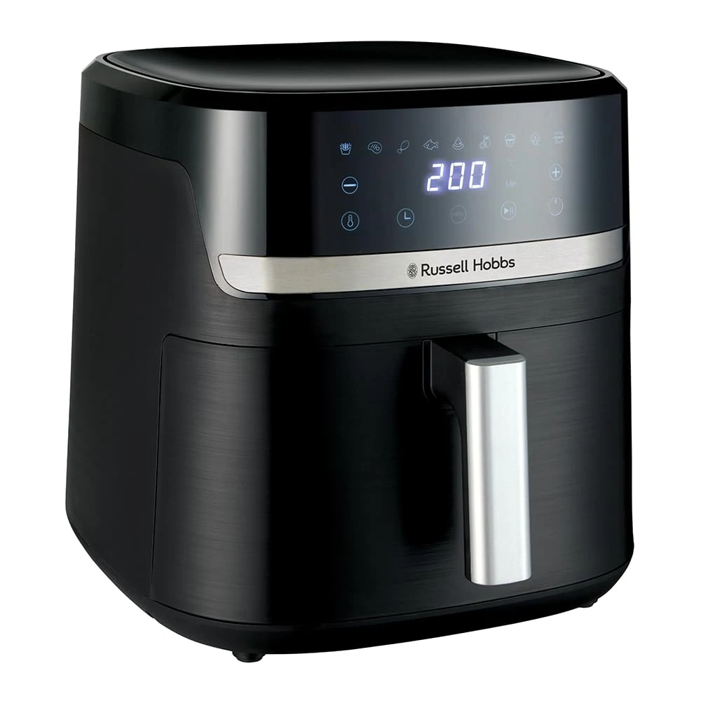 Russell Hobbs Friggitrice ad aria XXL 8,3L Friggitrice ad Aria , Rapida (Compatta,Silenziosa, Pizza 26 cm) Satisfry (9 Programmi, Lavastoviglie, senza Olio,Touchscreen,Arrostire, Panificare, Grigliare) 2