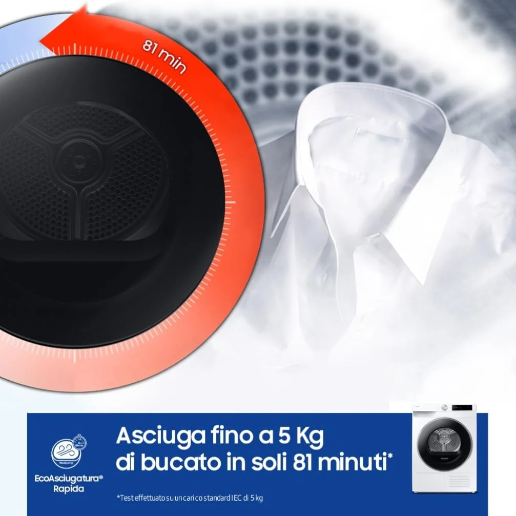 Samsung Asciugatrice DV90DG6845LE/U3 9 Asciugatrice AI Control DV90DG6845LE/U3, 9 kg, Pompa di Calor