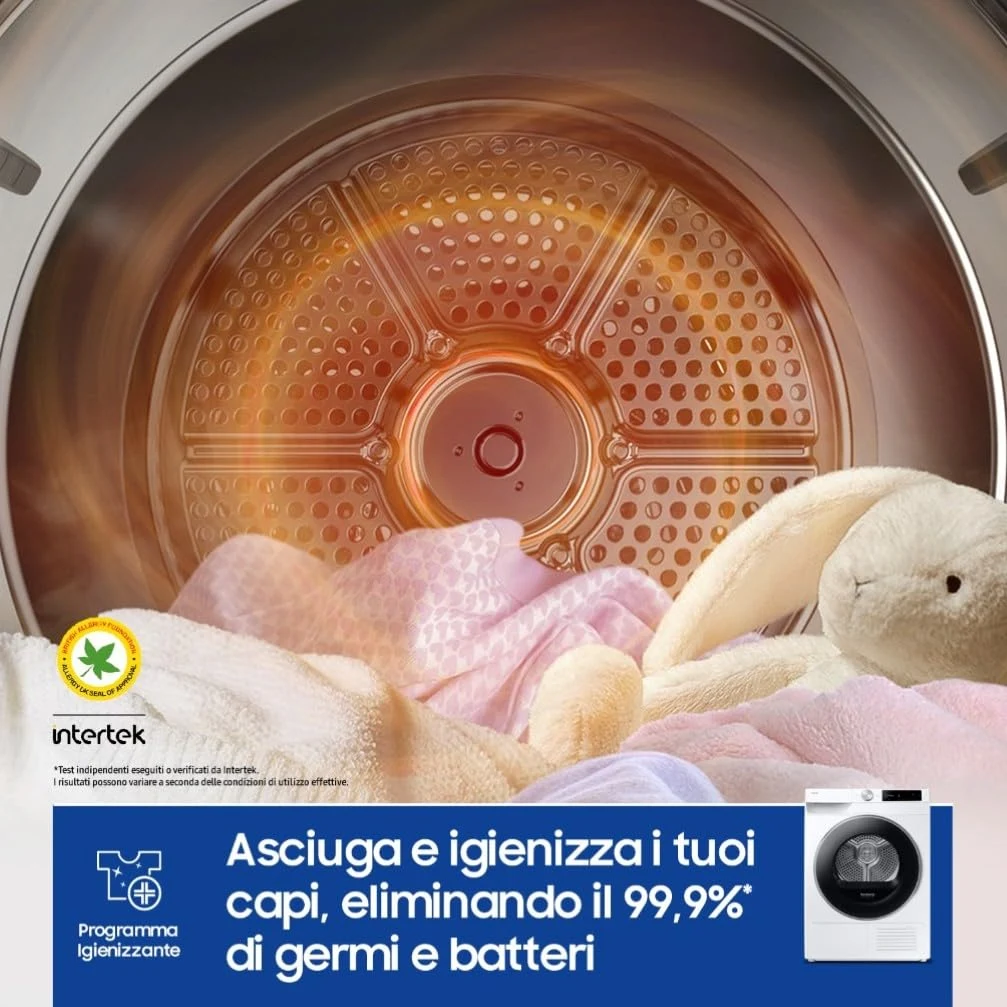 Samsung Asciugatrice DV90DG6845LE/U3 9 Asciugatrice AI Control DV90DG6845LE/U3, 9 kg, Pompa di Calor