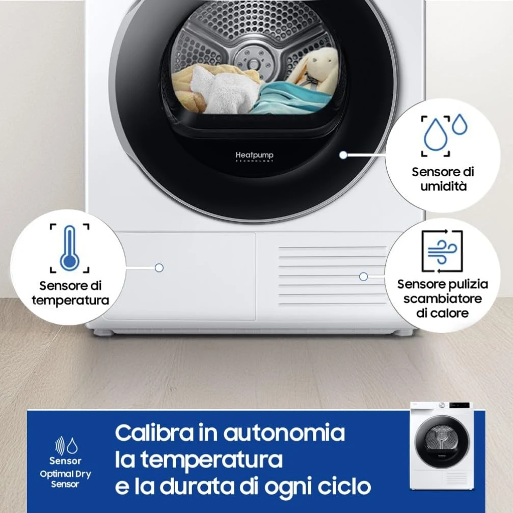 Samsung Asciugatrice DV90DG6845LE/U3 9 Asciugatrice AI Control DV90DG6845LE/U3, 9 kg, Pompa di Calor