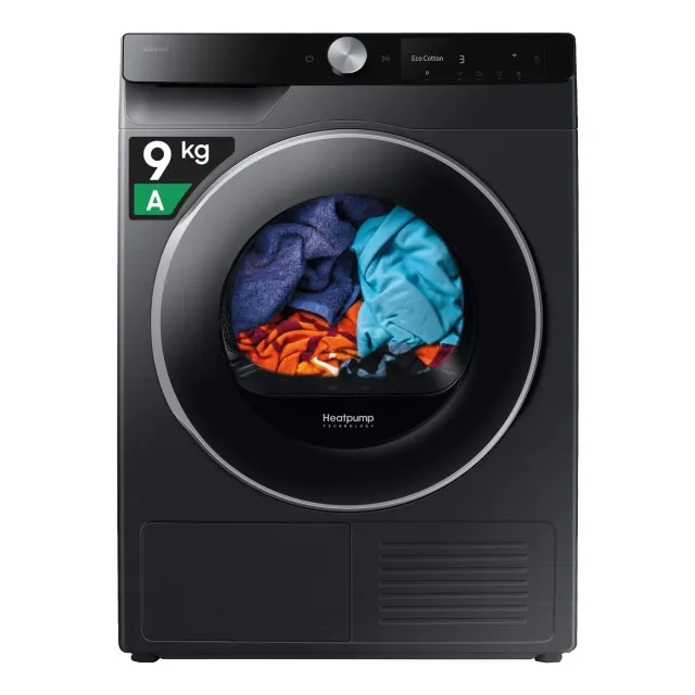 Samsung Asciugatrice incasso DV90DG6845LB/U3 9 Asciugatrice AI Control DV90DG6845LB/U3, 9 kg, Pompa di Calore, Wifi, QuickDrive, AI Dry, Sensore Optimal Dry, Display AI Control, Carica Frontale, 60L x 85H x
