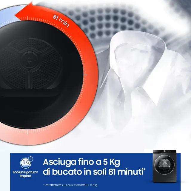 Samsung Asciugatrice incasso DV90DG6845LB/U3 9 Asciugatrice AI Control DV90DG6845LB/U3, 9 kg, Pompa 