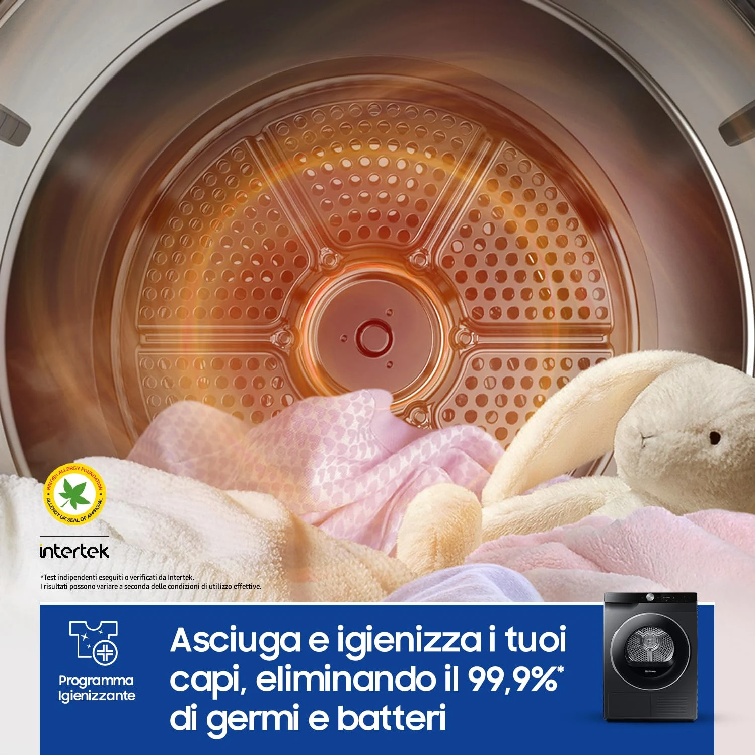 Samsung Asciugatrice incasso DV90DG6845LB/U3 9 Asciugatrice AI Control DV90DG6845LB/U3, 9 kg, Pompa