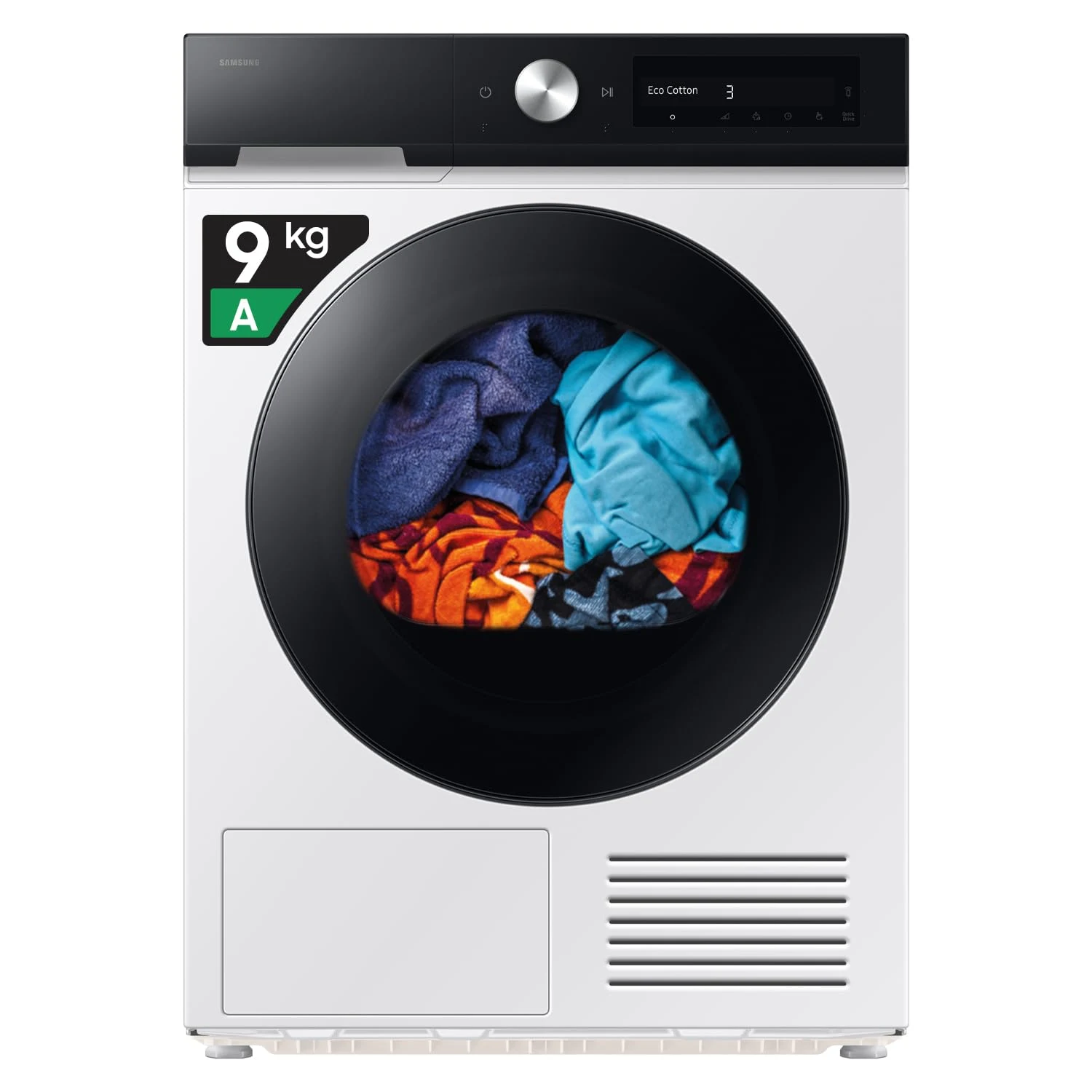 Samsung Asciugatrice DV90DB7845GE/U3 9 Asciugatrice Bespoke AI DV90DB7845GE/U3, 9 kg, Pompa di Calore, Wifi, QuickDrive, AI Dry, Sensore Optimal Dry, Display AI Control, Carica Frontale, 60L x 85H x
