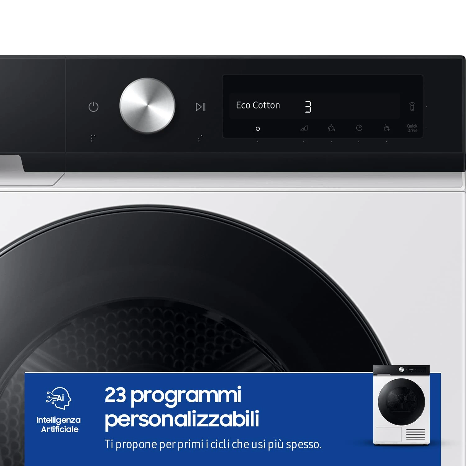 Samsung Asciugatrice DV90DB7845GE/U3 9 Asciugatrice Bespoke AI DV90DB7845GE/U3, 9 kg, Pompa di Calor