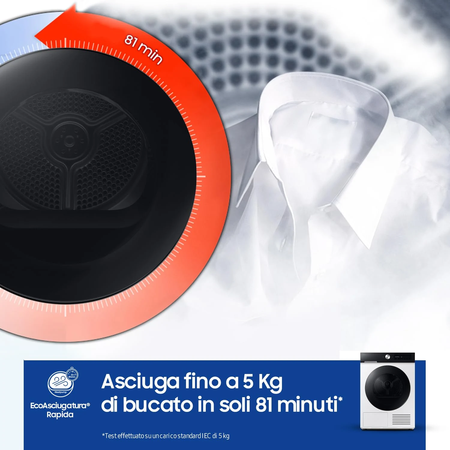 Samsung Asciugatrice DV90DB7845GE/U3 9 Asciugatrice Bespoke AI DV90DB7845GE/U3, 9 kg, Pompa di Calor