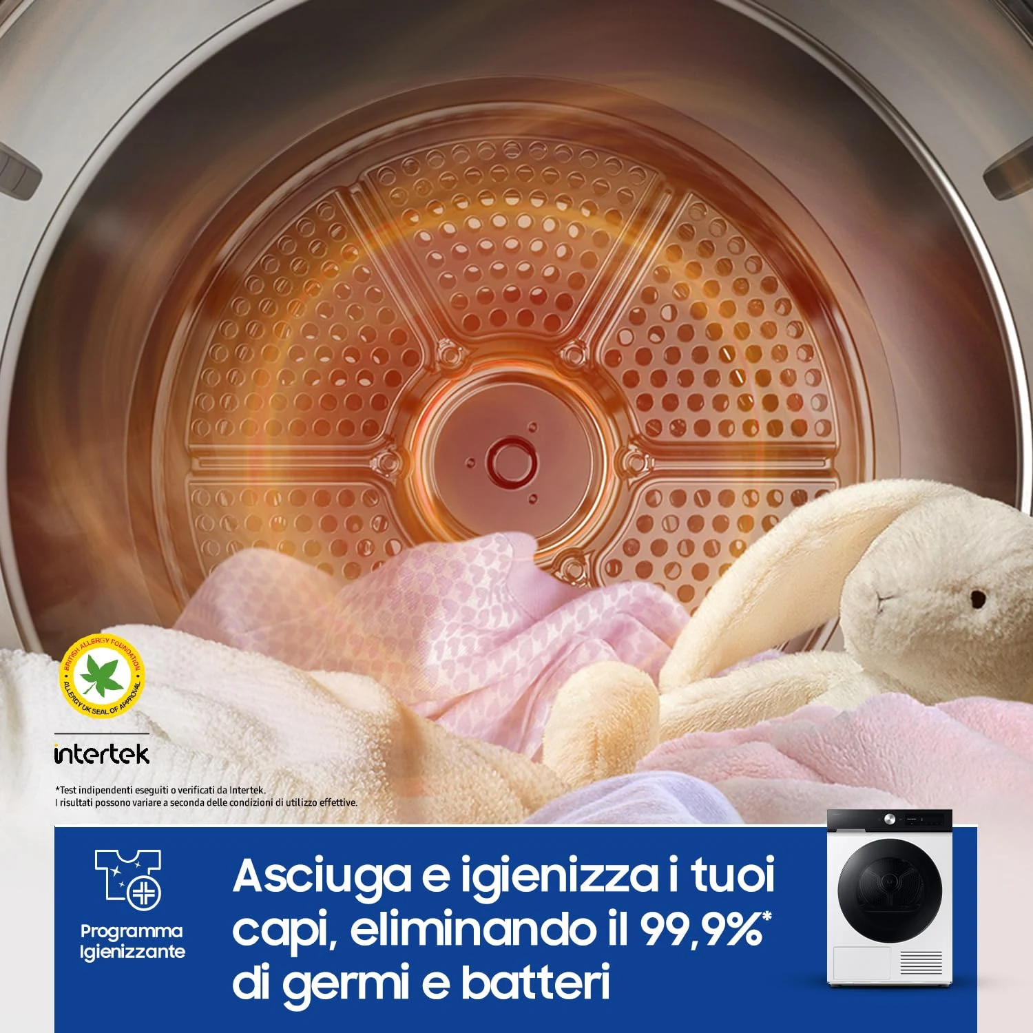 Samsung Asciugatrice DV90DB7845GE/U3 9 Asciugatrice Bespoke AI DV90DB7845GE/U3, 9 kg, Pompa di Calor