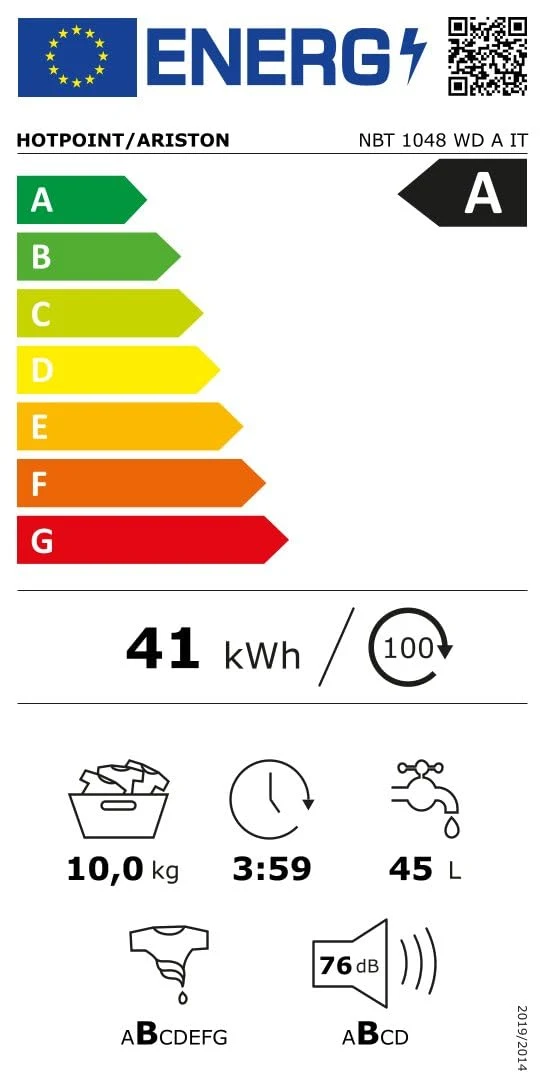 Hotpoint Lavatrice slim NBT 1048 WD A IT Ariston - Lavatrice 10kg Libera Installazione, Carica Front