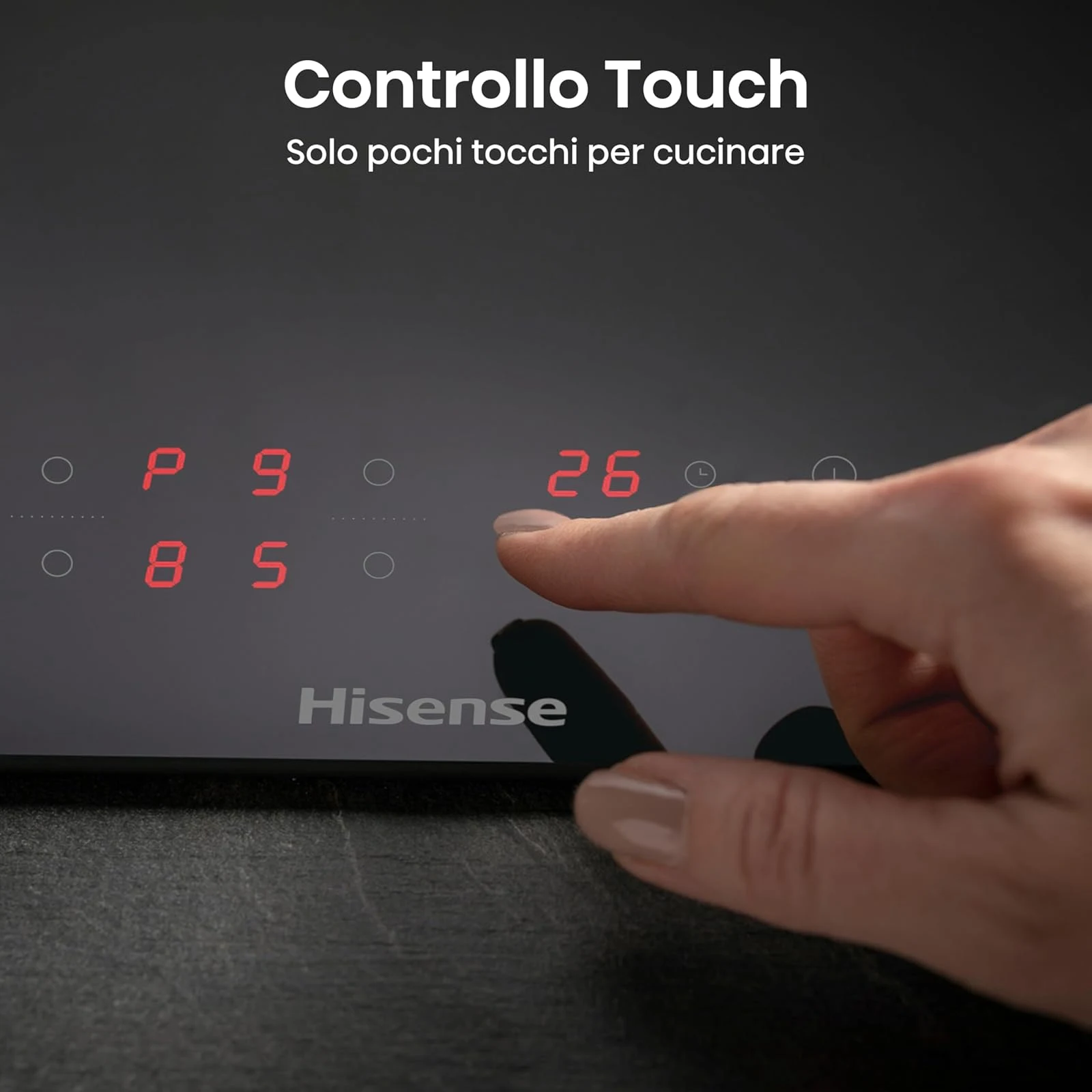 Hisense Piano cottura con cappa integrata HIA64UK Piano Cottura a Induzione, larghezza 59 cm, 4 Zone