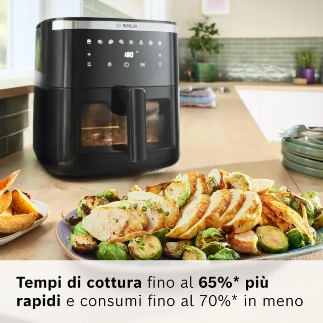 Bosch Estrattore di succo MAF671B0 Serie 6 Friggitrice ad Aria , Air Fryer XXL, Capacità 7,2 L, 7 Pr
