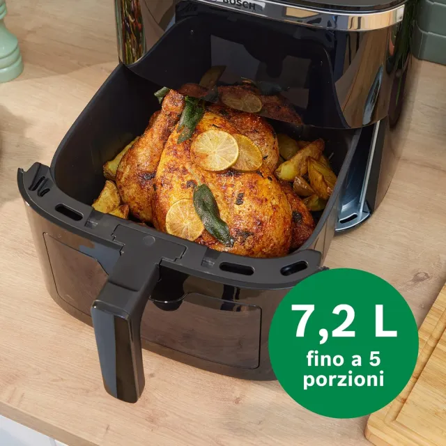 Bosch Estrattore di succo MAF671B0 Serie 6 Friggitrice ad Aria , Air Fryer XXL, Capacità 7,2 L, 7 Pr