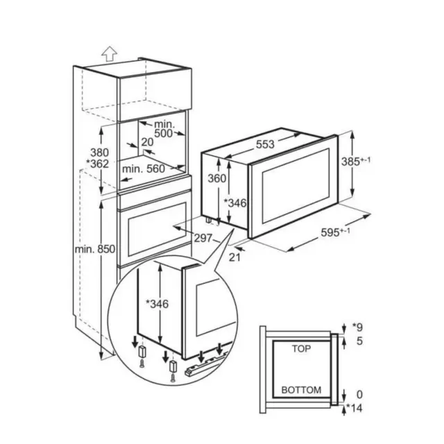 AEG Microonde incasso OS5MG20EB Forno a microonde integrabile, 20 l, 800 W, funzione griglia, displa