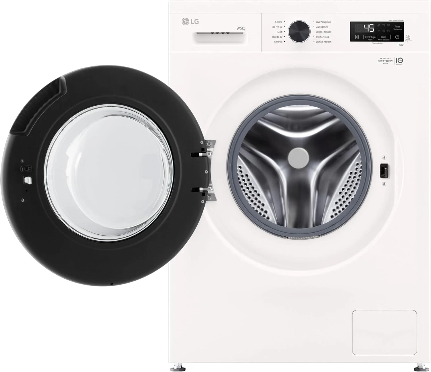LG Lavasciuga carica alto W4NX1095NWB Lavasciuga 9/5kg Serie X1, Lavatrice e Asciugatrice Insieme Cl