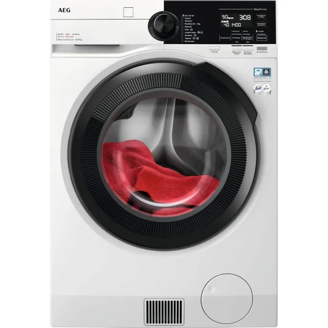 AEG Lavasciuga LWR9E106AB Lavasciuga Ökokombi 9000, 10+6kg con Pompa di Calore, SensiDry, Risparmio Energetico, Classe B, Vapore Refresh, Programmi Personalizzati, Bianco