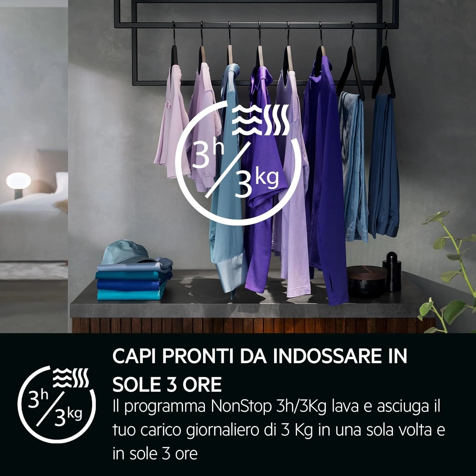 AEG Lavasciuga LWR9E106AB Lavasciuga Ökokombi 9000, 10+6kg con Pompa di Calore, SensiDry, Risparmio 