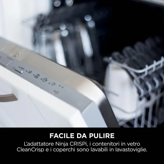 Ninja Frullatore FN101EUST CRISPi Friggitrice ad Aria Portatile, 3.8L, 4 in 1: Frittura, Cottura Arr