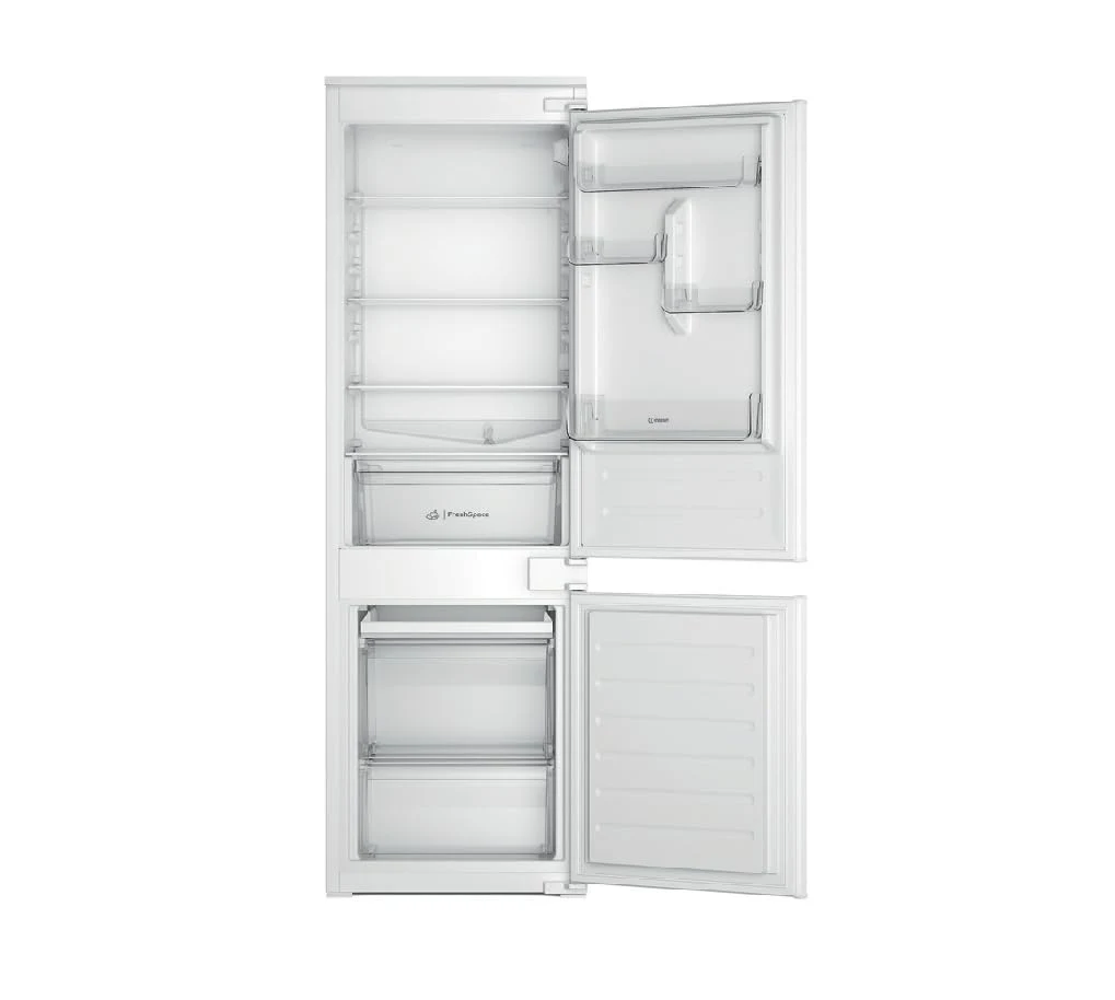 Indesit Frigorifero incasso sottobase INC18D021A1 Frigorifero Combinato, Statico, Tecnologia Low Frost, Altezza 177 cm, 34 dBA, Porte Reversibili, Illuminazione Led, Controllo Umidità, Allarme Porta Aperta, Cla