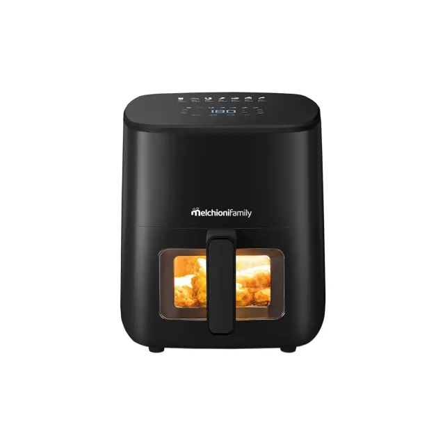 Melchioni Friggitrice ad aria 80°-200°C Family | Marianna New, Friggitrice ad Aria 5L, Compatta, Touch Display, 7 Programmi, Antiaderente, Timer 60 Min, Temperatura , Controllo Cottura Senza Aprire lo