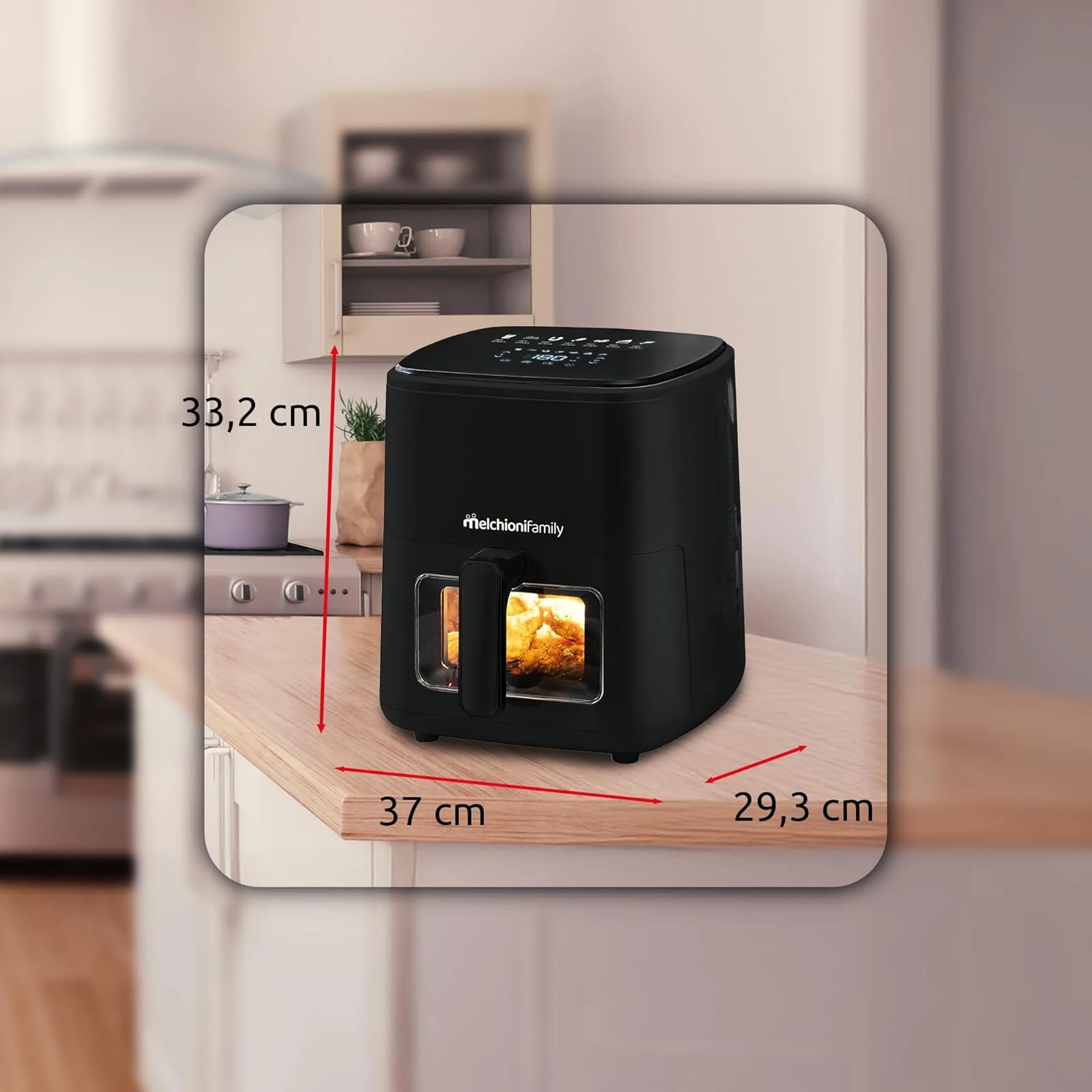 Melchioni Macchina caffè 80°-200°C Family | Marianna New, Friggitrice ad Aria 5L, Compatta, Touch Di