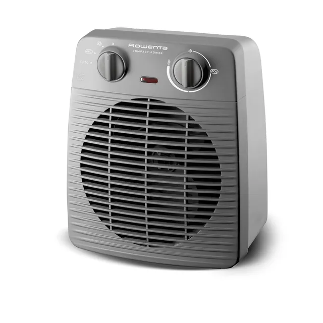 Rowenta Stufa elettrica SO2212 Compact Power, Termoventilatore Compatto per Piccoli Spazi, Ventilazione Calda e Fredda, Modalità Turbo e Eco, 2 Livelli di potenza, Sicuro e Potente, 2000 W, G