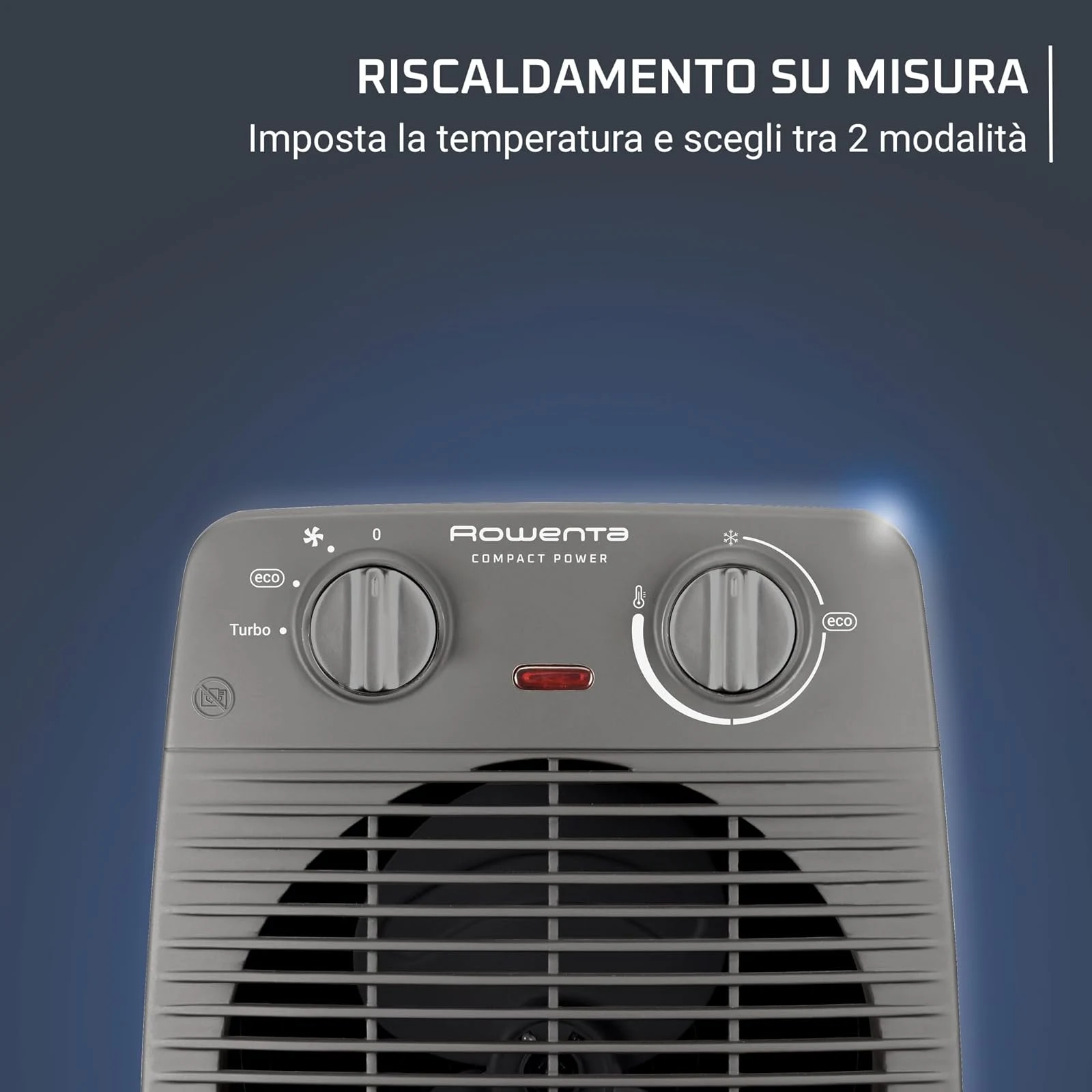 Rowenta Stufa elettrica SO2212 Compact Power, Termoventilatore Compatto per Piccoli Spazi, Ventilazi