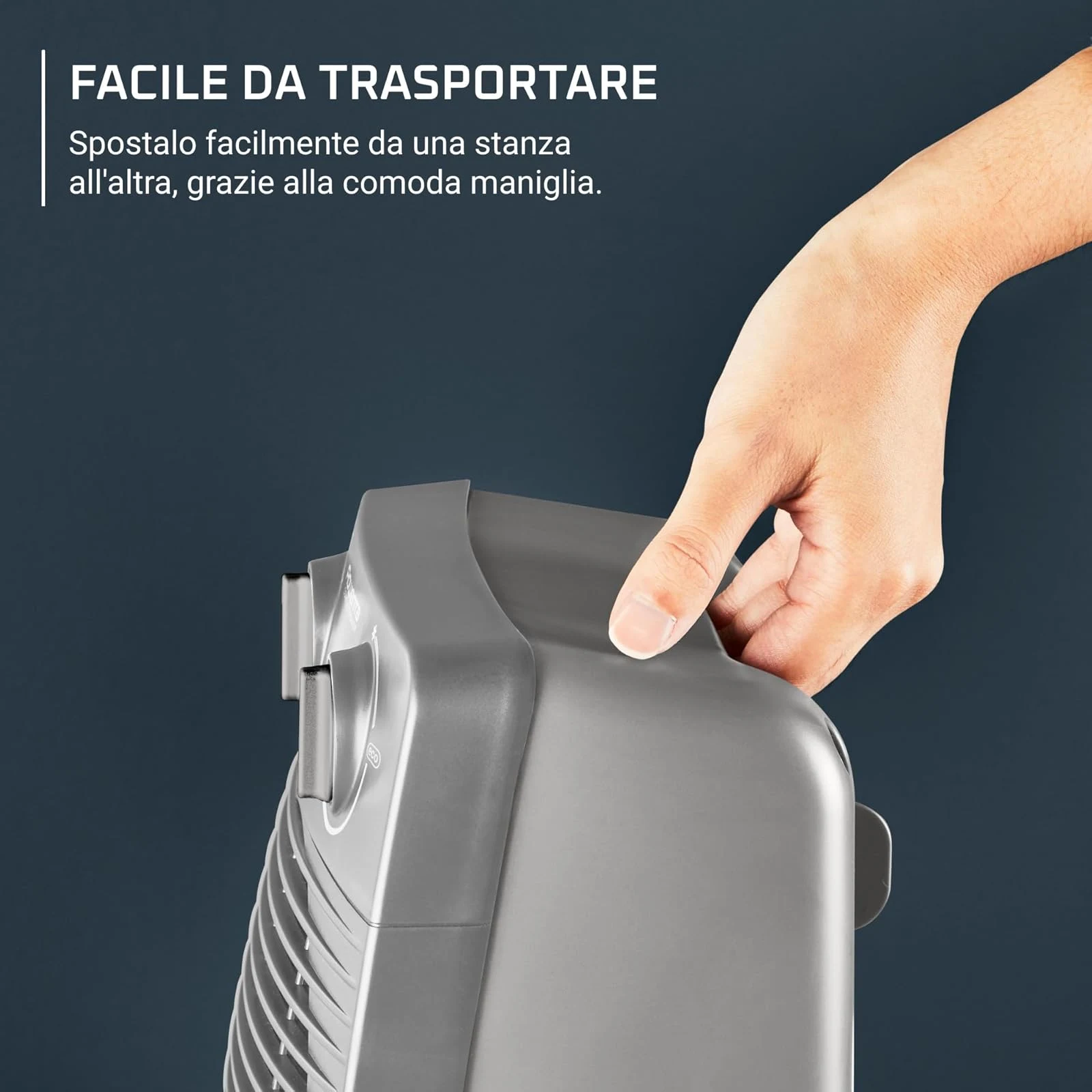 Rowenta Stufa elettrica SO2212 Compact Power, Termoventilatore Compatto per Piccoli Spazi, Ventilazi
