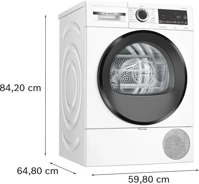 Bosch Asciugatrice incasso WQG243C0II Serie 6 Asciugatrice a pompa di calore, 9 kg, Classe energetic