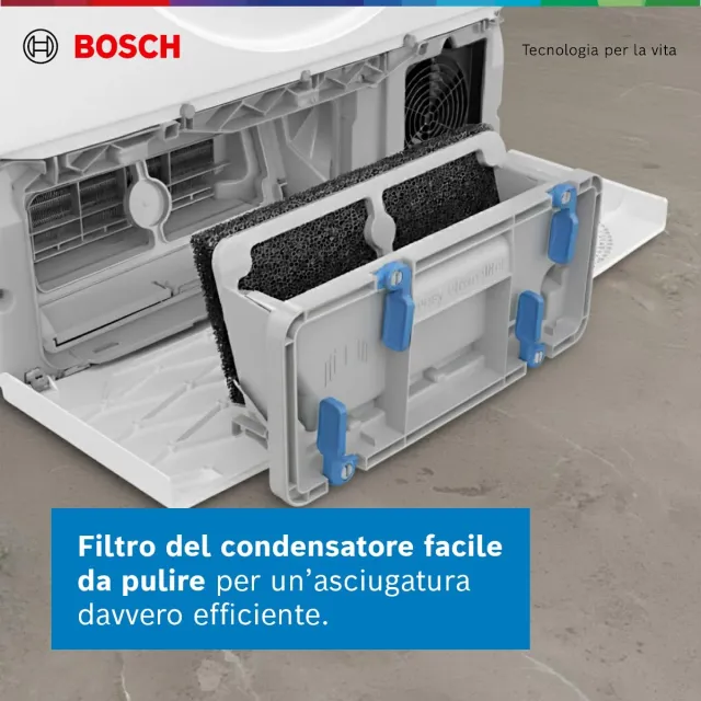 Bosch Asciugatrice incasso WQG243C0II Serie 6 Asciugatrice a pompa di calore, 9 kg, Classe energetic