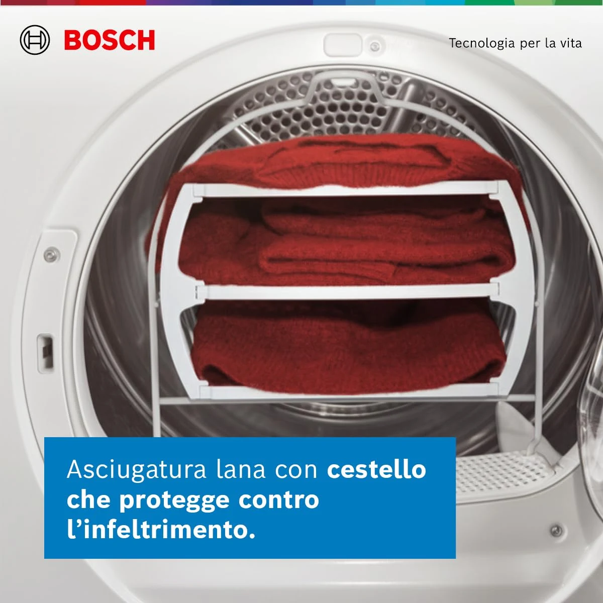 Bosch Asciugatrice incasso WQG243C0II Serie 6 Asciugatrice a pompa di calore, 9 kg, Classe energetic