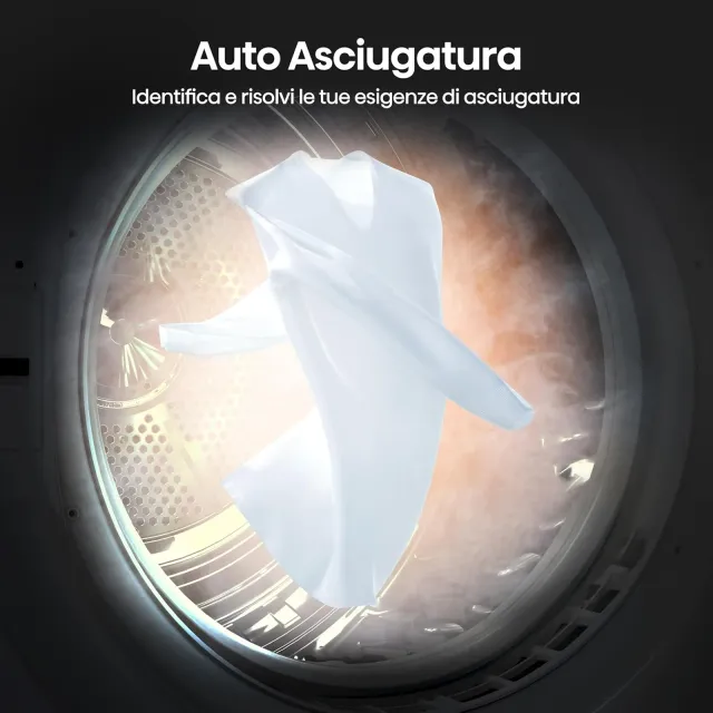 Hisense Asciugatrice DHQE900UWDC Asciugatrice A Pompa Di Calore, 9 Kg, D, Bianco, Big Display, 15 pr