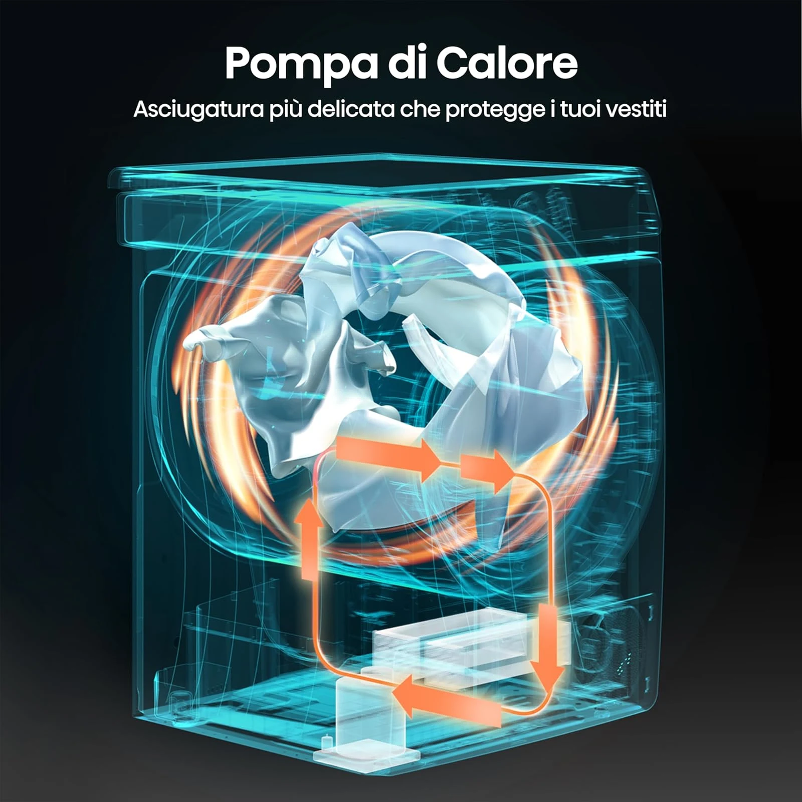 Hisense Asciugatrice DHQE900UWDC Asciugatrice A Pompa Di Calore, 9 Kg, D, Bianco, Big Display, 15 pr