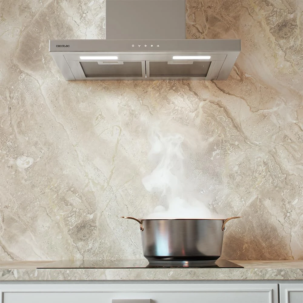 Cecotec Cappa cucina angolo 393m3 Cappa aspirante 60 cm Tipo T Bolero Flux TT 604000 Inox A++. Aspir