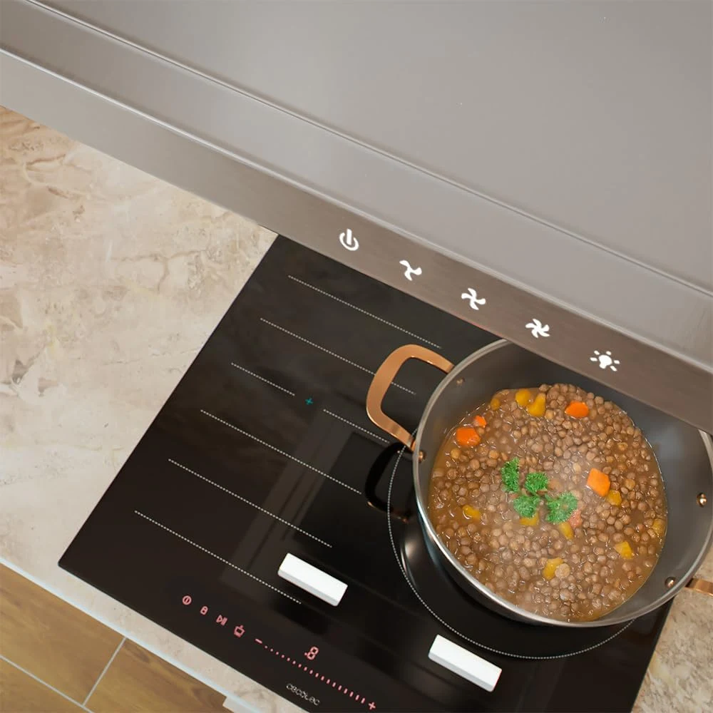 Cecotec Cappa cucina angolo 393m3 Cappa aspirante 60 cm Tipo T Bolero Flux TT 604000 Inox A++. Aspir