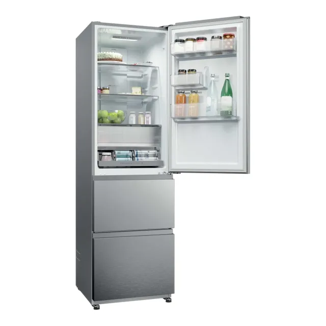 Haier Frigorifero doppia porta 3D 55 Series 3 HTR3518ENMX - Frigorifero Combi, Cassetti Direct Acces