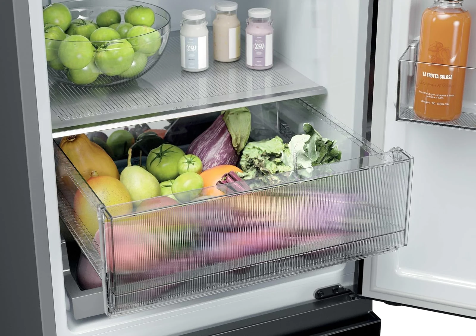 Haier Frigorifero doppia porta 3D 55 Series 3 HTR3518ENMX - Frigorifero Combi, Cassetti Direct Acces