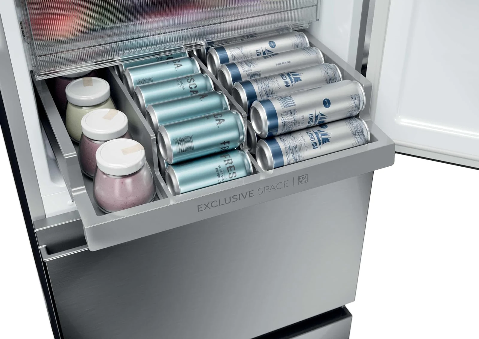 Haier Frigorifero doppia porta 3D 55 Series 3 HTR3518ENMX - Frigorifero Combi, Cassetti Direct Acces