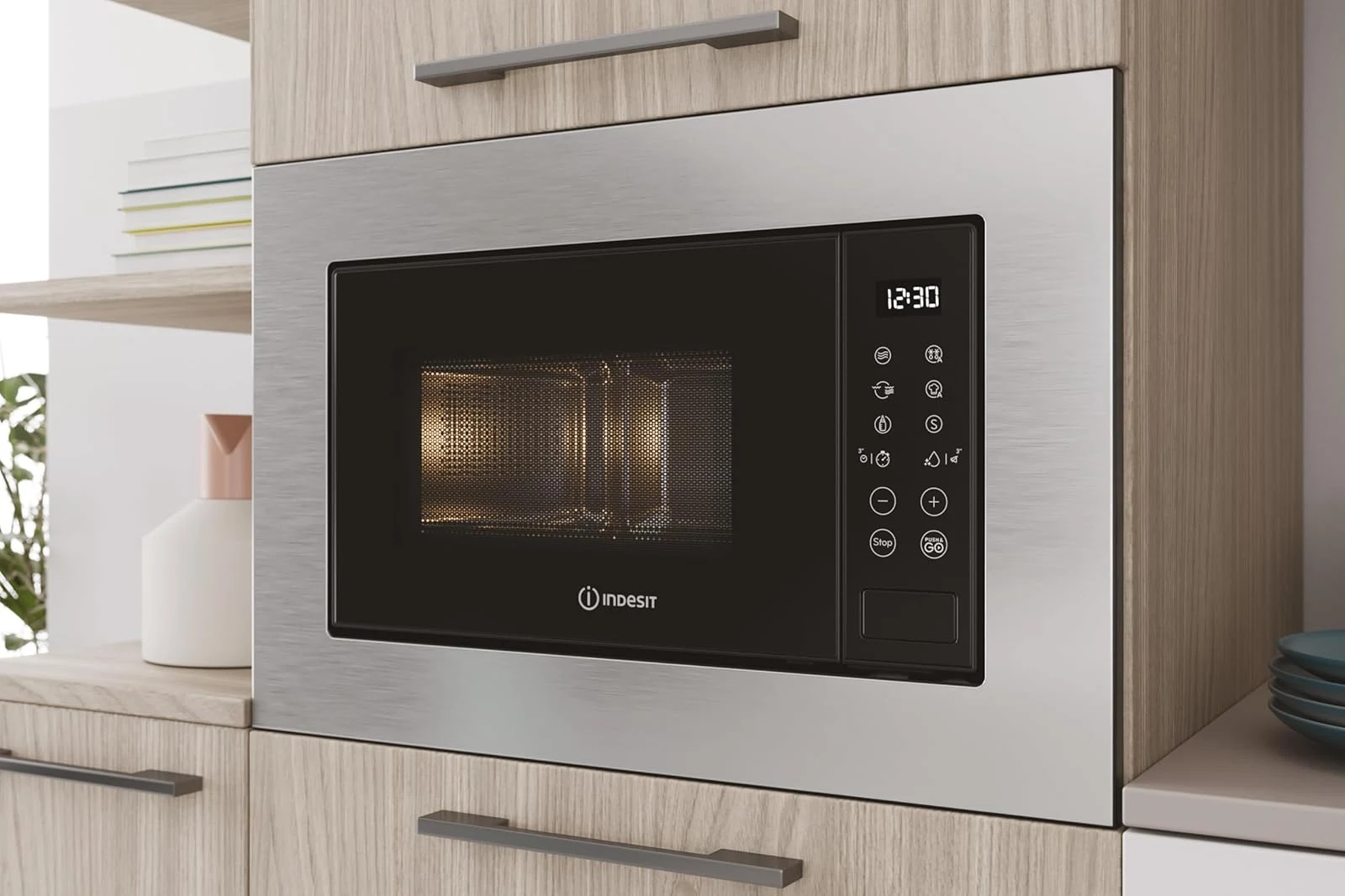 Indesit Microonde incasso MWI 120 GX.1 Microonde Da Incasso Con Grill Da 20L. Potenza Massima Microo