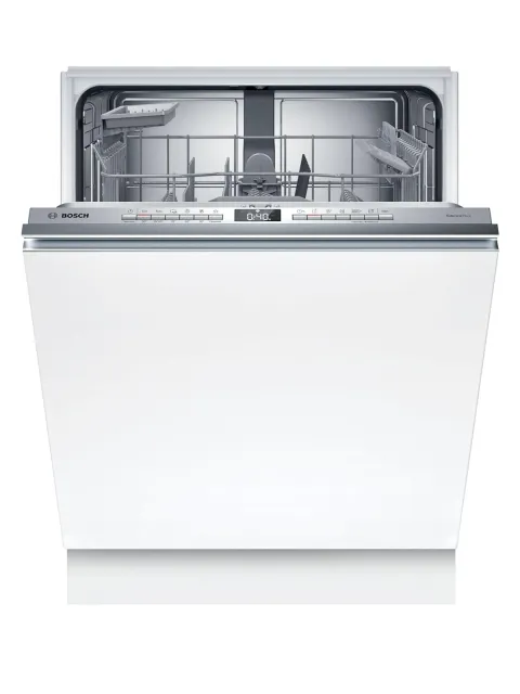 Bosch Lavastoviglie integrata parziale SMV4HAX07E Serie 4, Lavastoviglie Smart da incasso a scomparsa totale, 13 coperti, Cestelli adattabili, Motore EcoSilence Drive, Indicatore luminoso a pavimento, 60 cm.