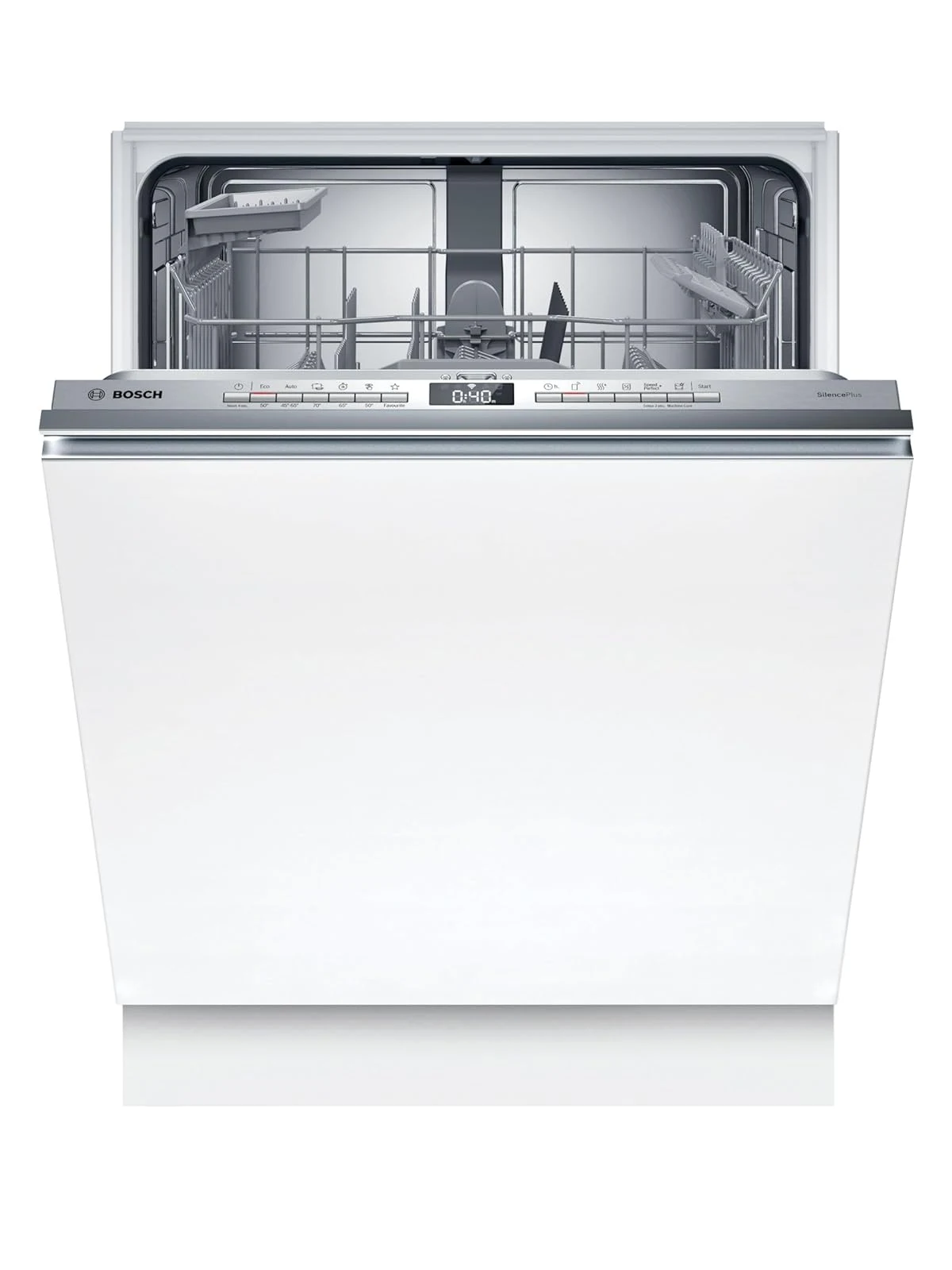 Bosch Bosch Lavastoviglie integrata parziale SMV4HAX07E Serie 4, Lavastoviglie Smart da incasso a scomparsa totale, 13 c
