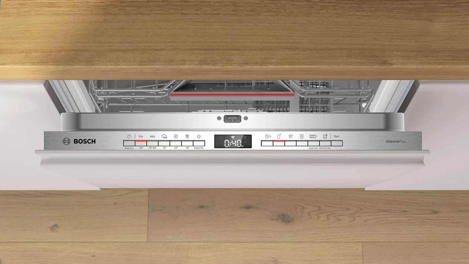 Bosch Lavastoviglie integrata parziale SMV4HAX07E Serie 4, Lavastoviglie Smart da incasso a scompars