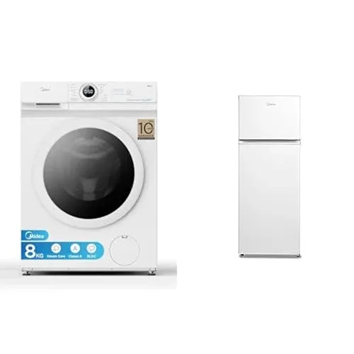 Midea Lavasciuga incasso 8kg + Set Lavatrice Slim Frigocongelatore 204L, Classe A con LED