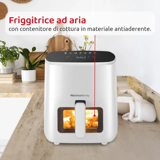 Melchioni Deumidificatore 80°-200°C Family | MARIANNA NEW Friggitrice ad Aria 5L Air Fryer Compatta 
