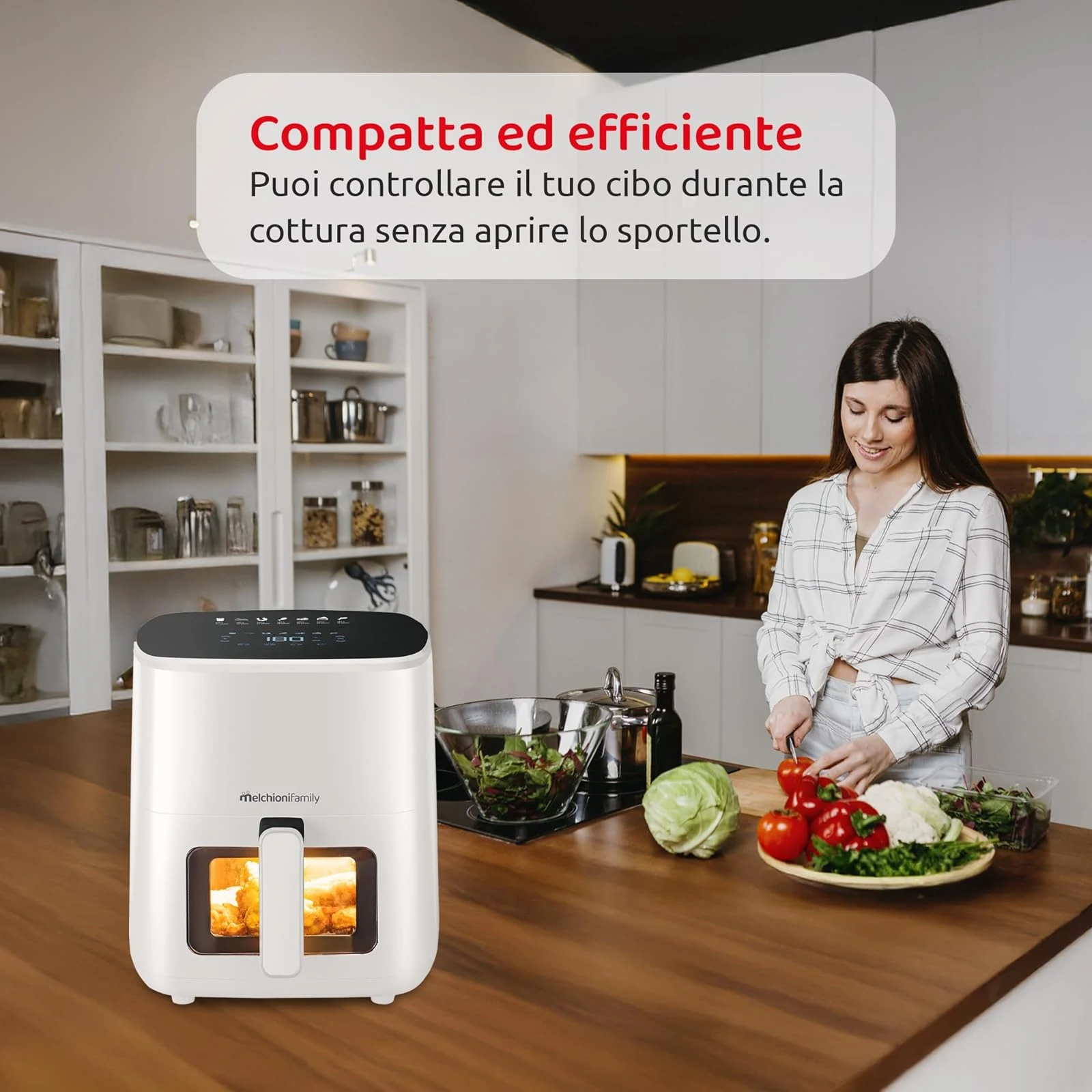 Melchioni Deumidificatore 80°-200°C Family | MARIANNA NEW Friggitrice ad Aria 5L Air Fryer Compatta 