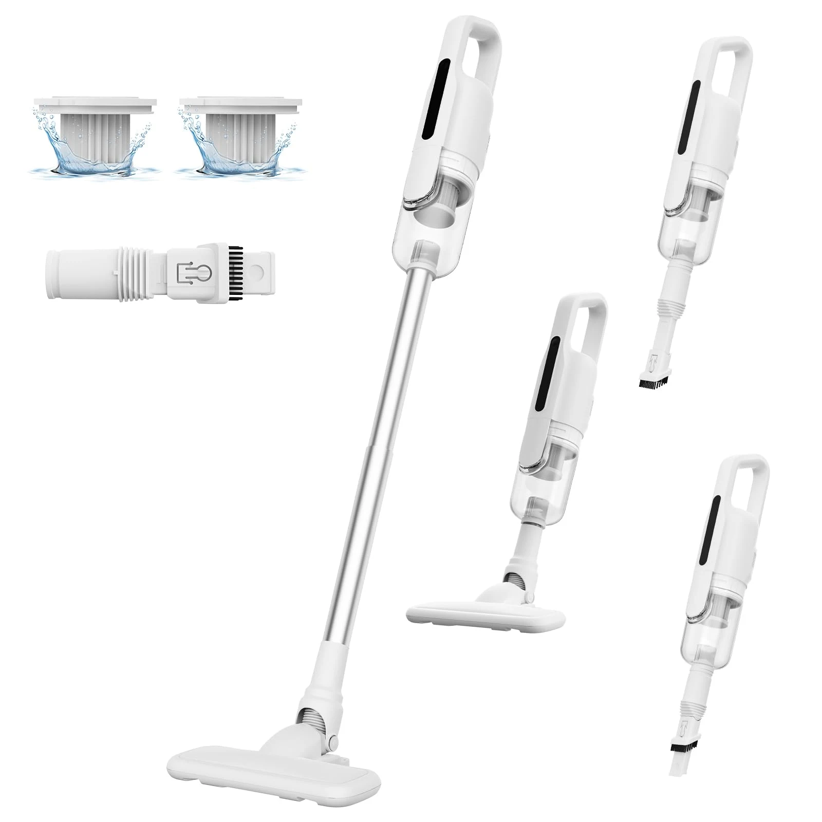 Suirviz Aspirapolvere cordless U5PRO Aspirapolvere Senza Fili, 28,000Pa Potente Aspirazione, 35Min di Autonomia, Scopa Elettrica Ultra Leggera con Filtro HEPA, Testa Rotante, per Peli di Animali, P