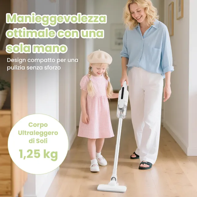 Suirviz Aspirapolvere cordless U5PRO Aspirapolvere Senza Fili, 28,000Pa Potente Aspirazione, 35Min d